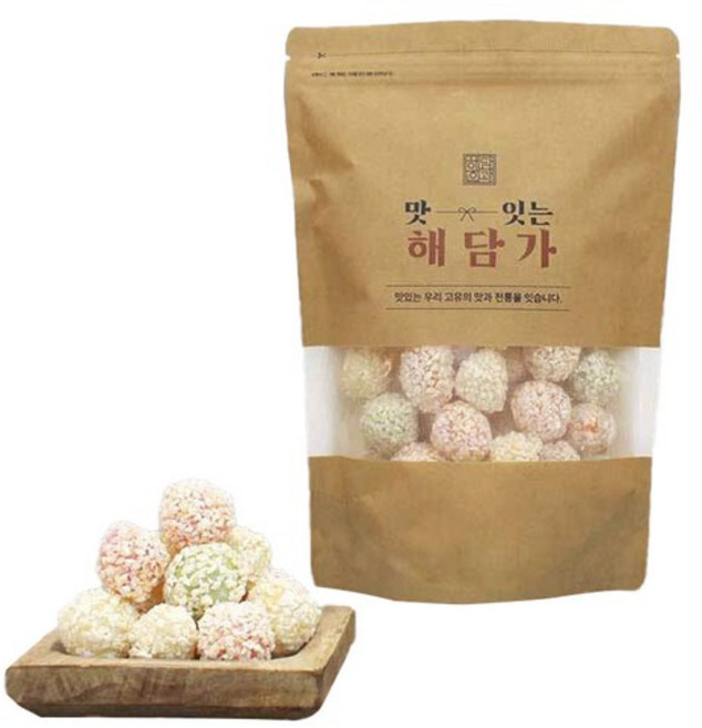 [DM] 대대로 내려온 전통 국내생산 궁중한과_백년초 쑥 찹쌀 한입 방울유과 100g, 상세설명 참조