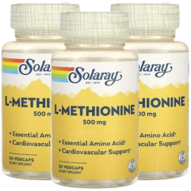 쏠라레이 l-메티오닌 500mg 30 베지캡슐, 3개, 30정 - 쿠팡