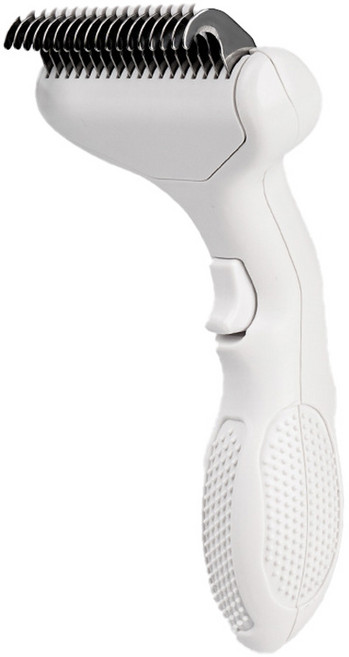 비비돔 고양이 강아지 빗 속털 제거 브러쉬 원터치케어, 1개, 회이트