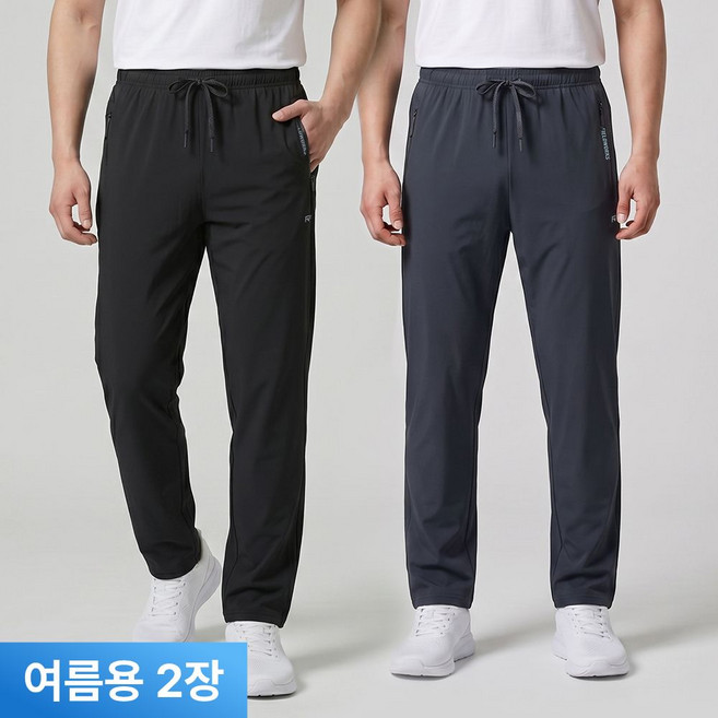필드웍스 1+1 남성 아이스 쿨 스판 트레이닝팬츠 추리닝 냉감바지