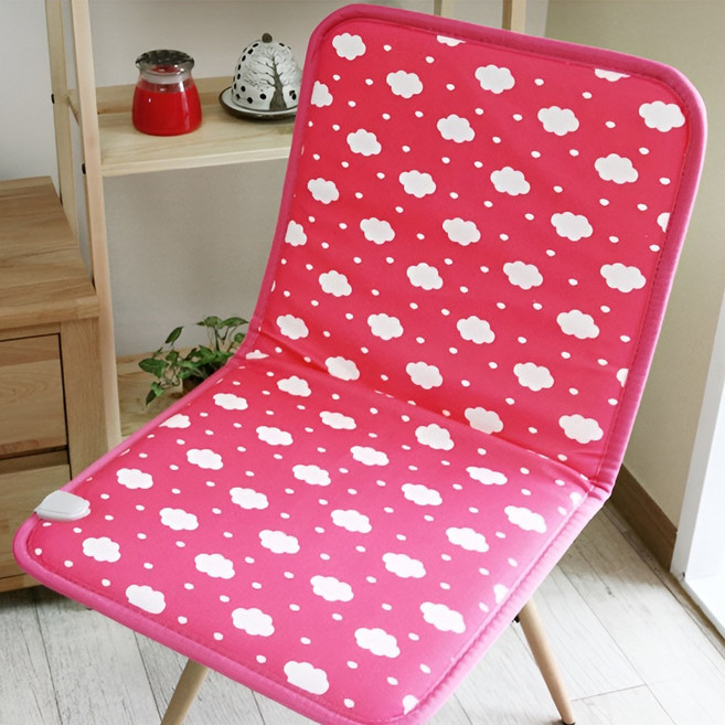 극세사 의자 전기장판 쇼파 전기매트 미니 온열방석 등받이 2인용 전기방석, 구름핑크