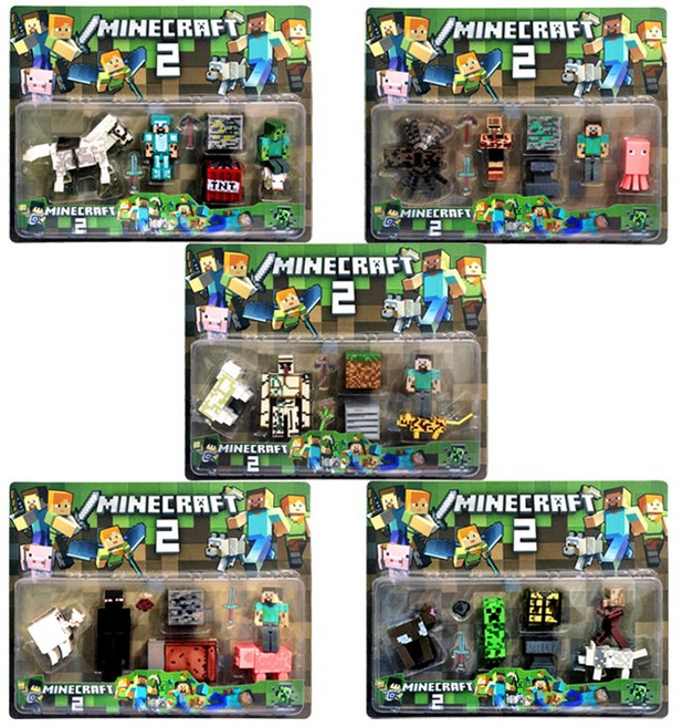 마인크래프트 피규어 5종 한 세트 피규어장난감 귀여운 장식 소품, 1개