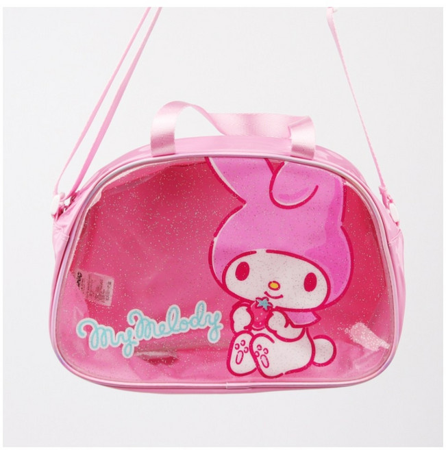 산리오 캐릭터즈 수영장 필수품 투명한 수영가방 크로스백