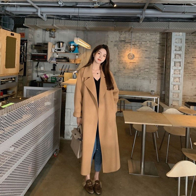 고급감 캐시미어 코트 양면 울 키작은 사람 미디움 외투