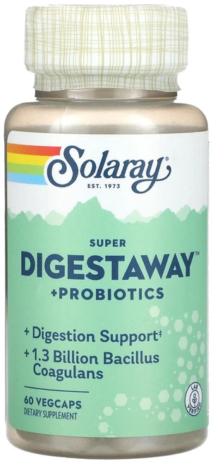 Solaray Super Digestaway + 프로바이오틱 베지 캡슐 60정, Solaray Super Digestaway + ..., 1개 - 쿠팡
