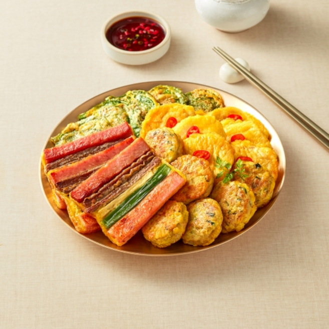 사옹원 명품 모듬전 4종 총666g 명절 차례 제사 동태전 꼬치산적 계란옷입은고기완자 깻잎전, 759g, 1개