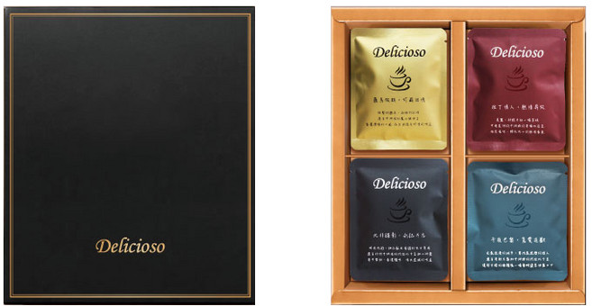 Delicioso經典人生禮盒 四款風味濾掛咖啡組：羅馬假期、拉丁情人、北非諜影、午夜巴黎 精選咖啡豆 隨時享受, 12g, 1個, 16個裝