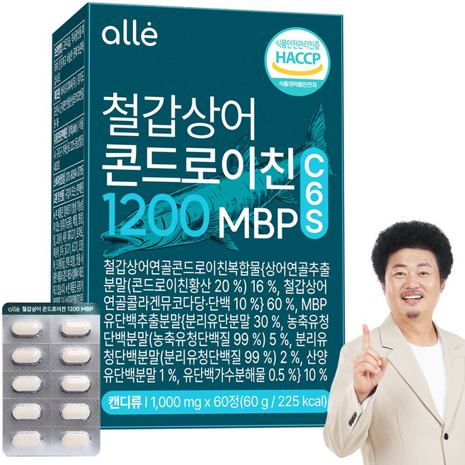 철갑상어 연골 콘드로이친 1200 MBP 식약청 HACCP 알레, 1개, 60정