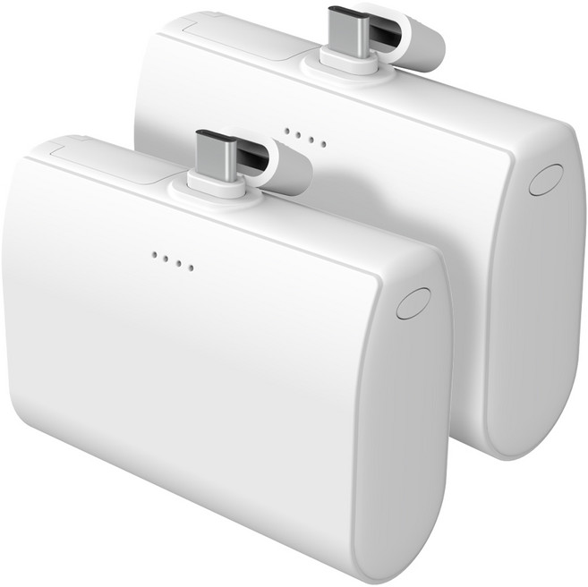 도킹형 대용량 보조배터리 일체형 10000mAh 2P, 화이트, C타입 2P