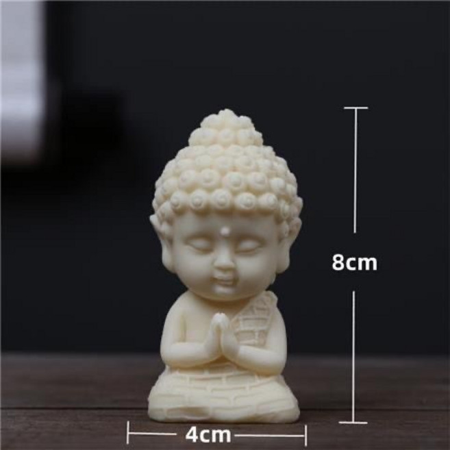 貝貝 Q版象牙果西方三聖 文殊普賢菩薩佛像擺件 禪意小沙彌擺飾 蓮花臺擺件, Q版寶寶佛