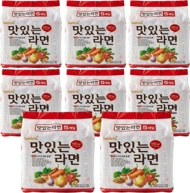 삼양 맛있는라면 115g 멀티5입 x8개, 1세트