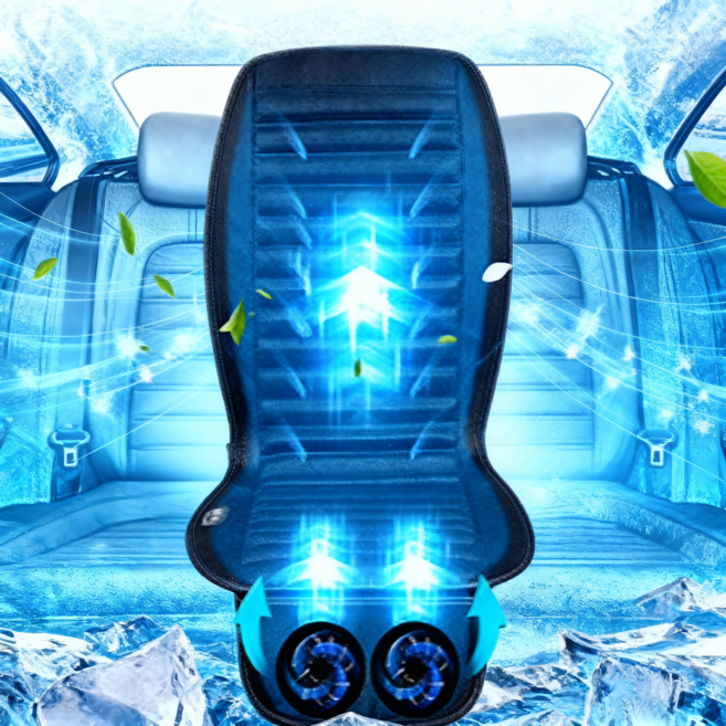 더쎈 아이스 터보듀얼 차량용 통풍시트 12V 24V 쿨링시트 자동차 쿨시트 커버 여름 차량, 1개, 블랙 12v 24v