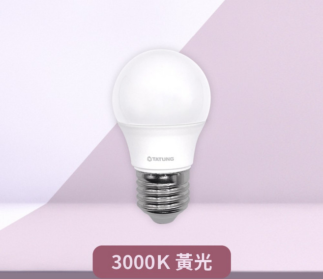 TATUNG大同 LED球泡燈 E27燈頭 3W 節能省電, 黃光, 1個