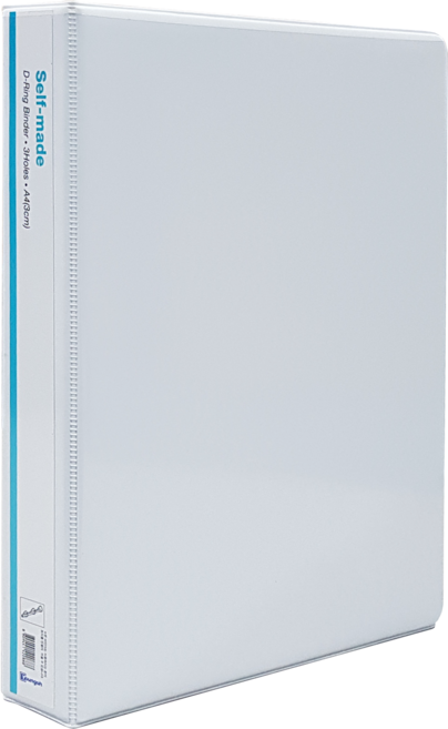 인터탑 영오 PVC재질 A4 백색 투명 이중 3공 D링 셀프메이드 바인더, 1개, A4 백색 이중 3공 D링 바인더 3cm