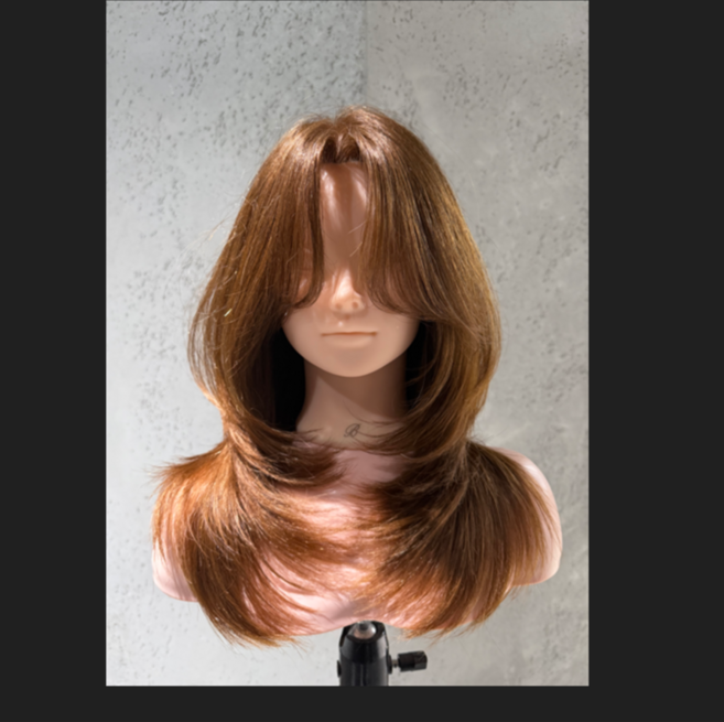 베스트 미용가발 커트연습용 엑스롱기장 51cm 커트 업스타일 드라이 아이롱 통가발, 1개, 노메이크업