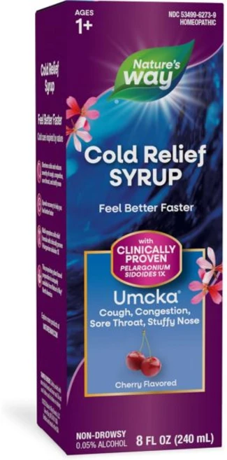 네이처스 웨이 콜드 릴리프 시럽 움카 지속 시간 단축 및 중증도 감소 다증상 릴리프 동종요법 페닐레프린 프리 졸음 방지 체리 맛 8 Fl Oz (포장은 다를 수, 8 Ounce, 1개 - 쿠팡