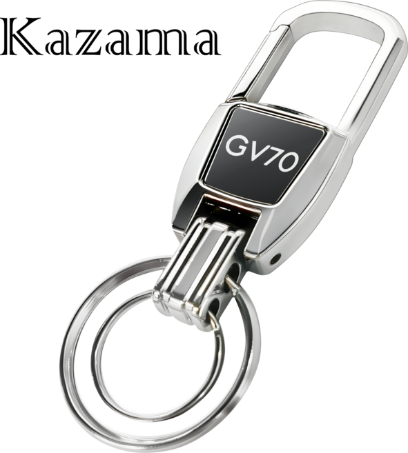 Kazama 자동차열쇠고리 차키링 이중 열쇠고리 다용도 제네시스 겸용 호환 아연 합금 G80 GV80 G90 GV70 각인 자동차키홀더링 F201-G, GV70-silver, 1개