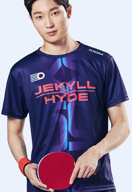 엑시옴 탁구복 펠릭스(FELIX) 퍼플 반팔 티셔츠_엑시옴 양말 증정