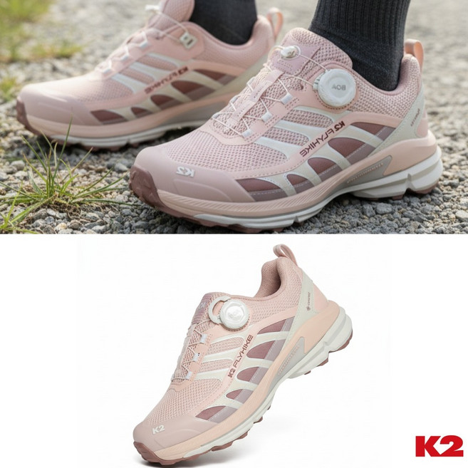 [백화점출고] K2 트레킹화 등산화 여성 플라이 하이크 매트릭스 핑크 보아 다이얼 쿠션좋은 경등산화 워킹화