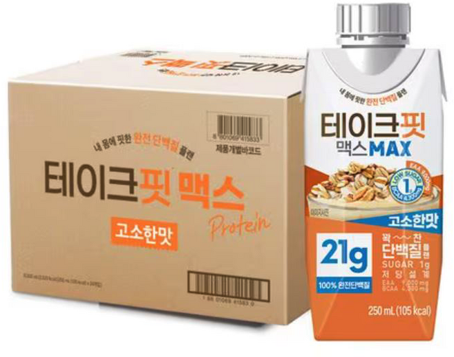 테이크핏 맥스 고소한맛 프로틴, 250ml, 6개