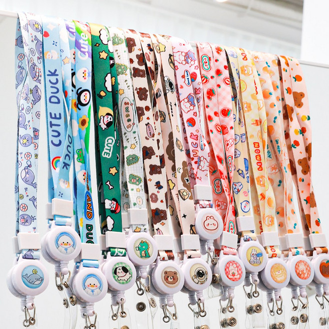너스키니 ver2 릴형 캐릭터 사원증 목걸이줄 카드수납 릴홀더 명찰 사원증줄, 우주인