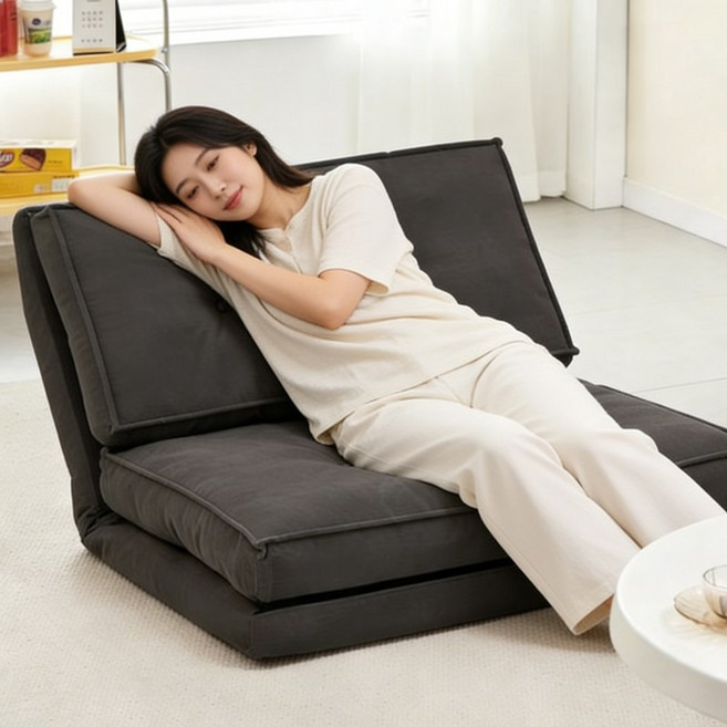 접이식 소파베드 1인용쇼파겸 베드 5단 각도조절 침대 겸용 매트리스 원룸 인테리어 추천, 그레이90cm