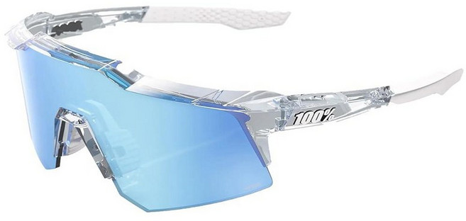 100% 스피드크래프트 SL 스포츠 고글, HiPER 블루 멀티 레이어 미러, Xs - 광택 반투명 투명, Xs - 광택 반투명 투명