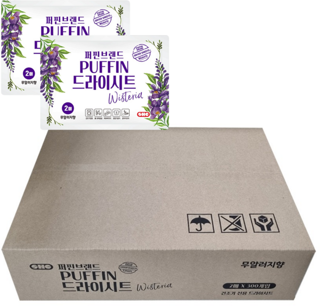 업소용 섬유유연제 대용량 드라이시트 자판기 건식형 2입/300장, 1개, 2개입