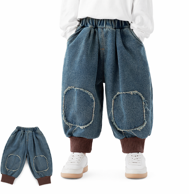 와이드핏 프레이드홀 디테일 엘라스틱웨이스트