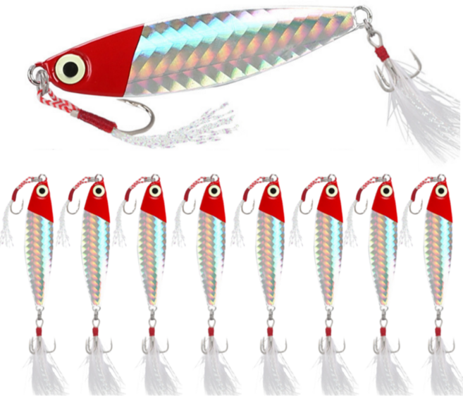 하마피싱 메탈지그 8종세트, 1개, 30g, 레드헤드