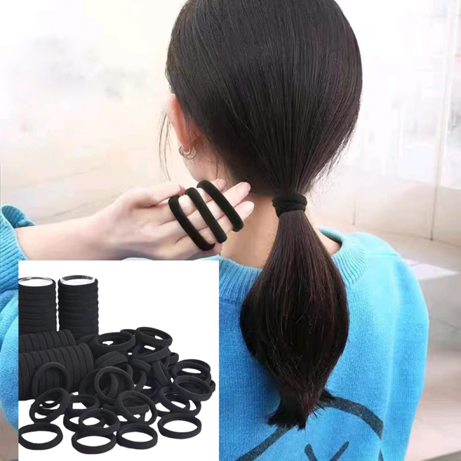 잇템박스 대용량 고탄력 짱짱한 무매듭 머리고무줄 머리끈 100p