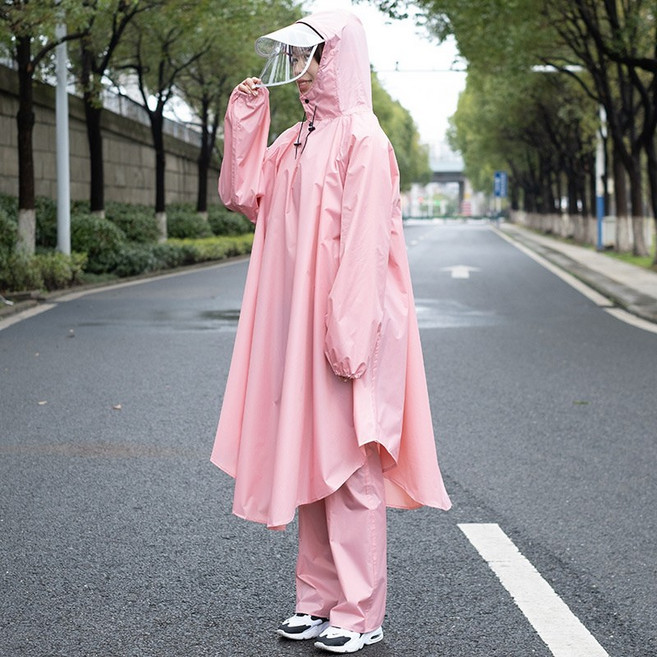 成人長款防暴雨騎行雨衣套裝, 3XL