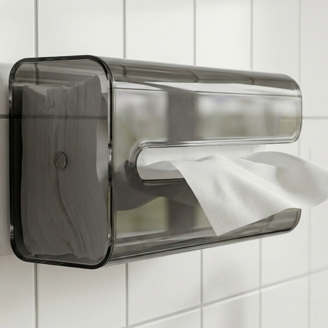 메종드아야 흡착 티슈 케이스, 1개, 그레이투명