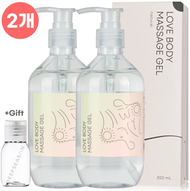 문헤일로 러브 바디 마사지젤 내츄럴, 2개, 300ml - 쿠팡