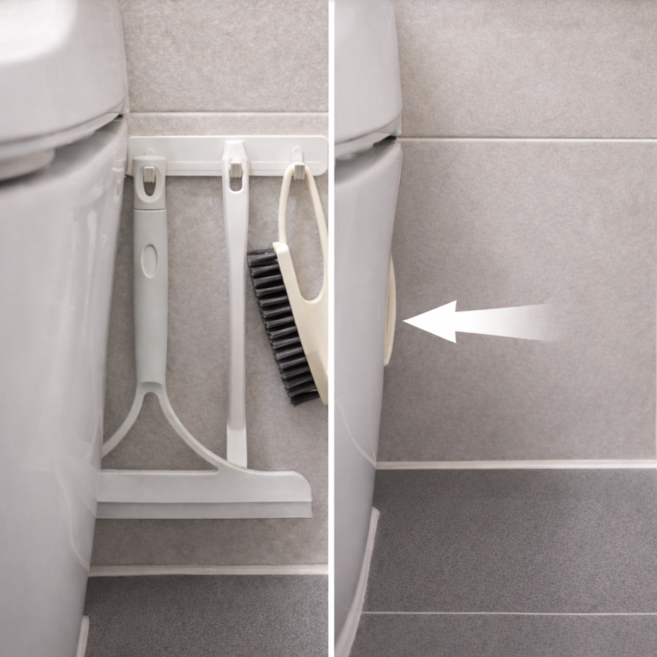 마케시 틈새 슬라이딩 다용도걸이 2P세트, 2개, 화이트(왼쪽방향)