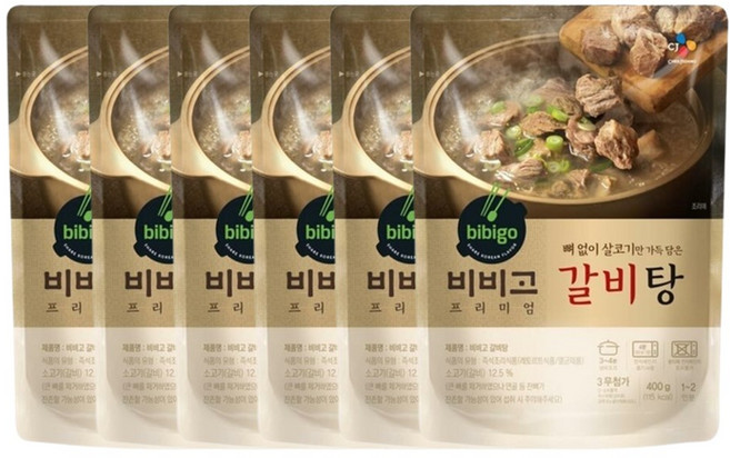 cj 비비고 갈비탕, 400g, 6개