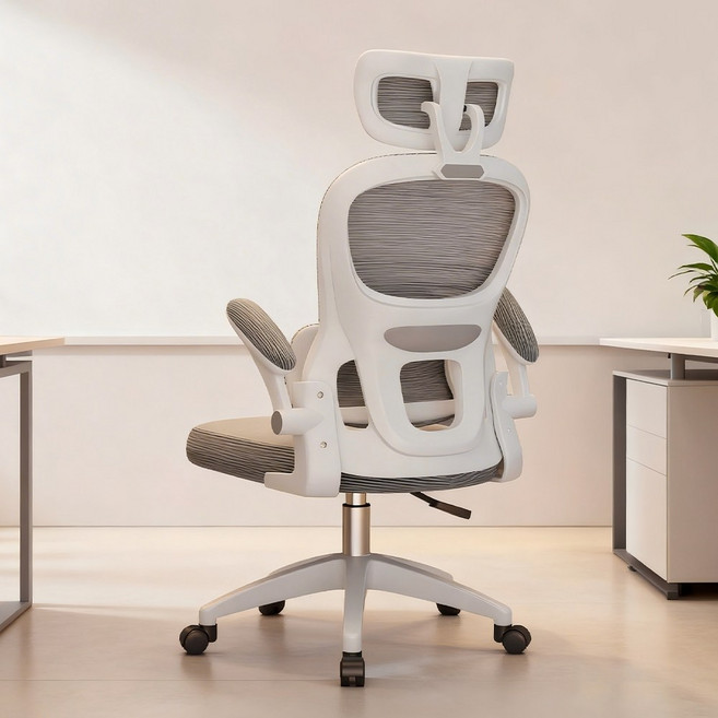 Takata 메쉬 컴퓨터 의자 사무실 의자 허리받침 인체공학 흔들림 기능 통기성 우수 다용도 사무용 체어 WY7, 그레이