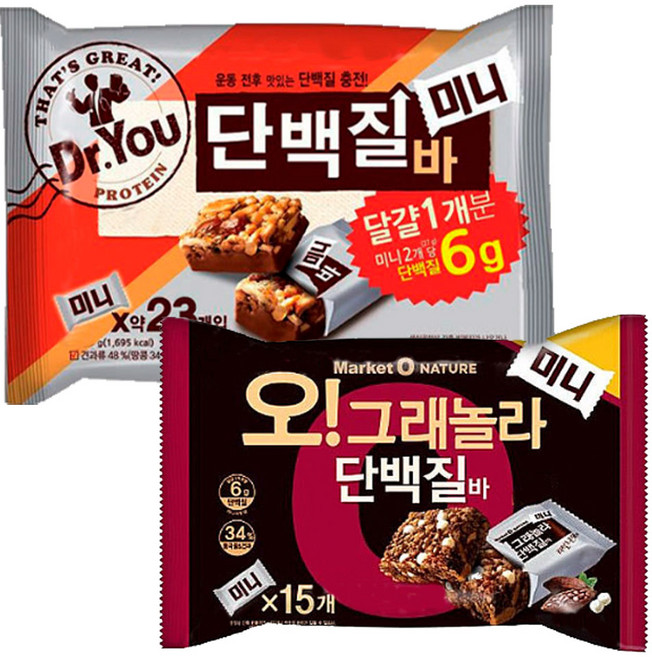 오그래놀라단백질바192g+단백질바미니324g, 1세트, 516g