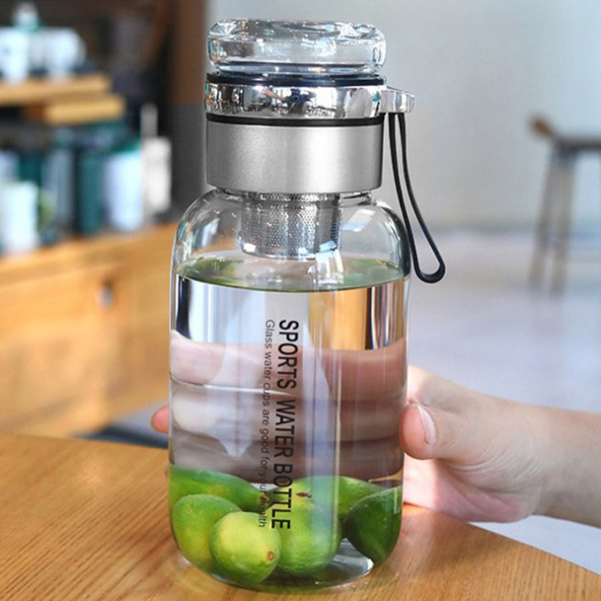 대용량 700ml 내열 유리 텀블러 보온 보냉 물명 차우림 거름망 뚜껑 텀블러, 1개