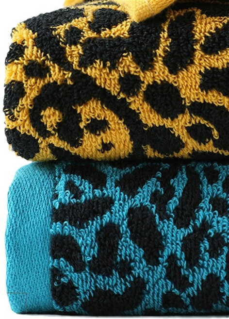 애미가 레오파드 목욕타월 세수수건 커플타월 커플수건 비치타월 세안수건 바스 비치타월 순면수건, 1세트, 옐로우