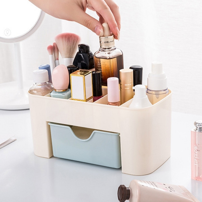 화장품 립스틱 정리함 미니 화장대 네일진열장, 1개, 흰색