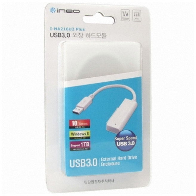 강원전자 강원전자 ineo i-NA216U2 Plus USB 3.0 하드(X) /외장케이스, 1개