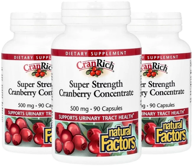 네추럴팩터스 크랜리치 슈퍼 스트랭스 크랜베리500mg, 90정, 3팩 - 쿠팡