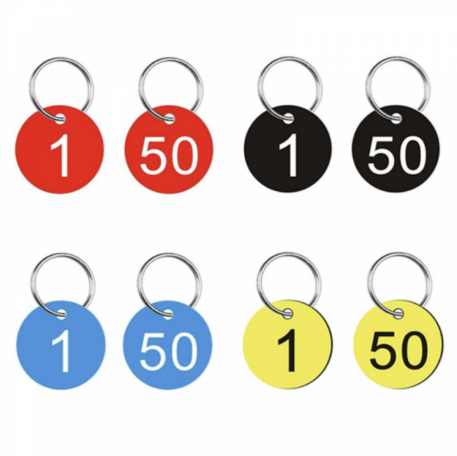 숫자키링 락커 번호판키링 1-50, 1세트, 블루