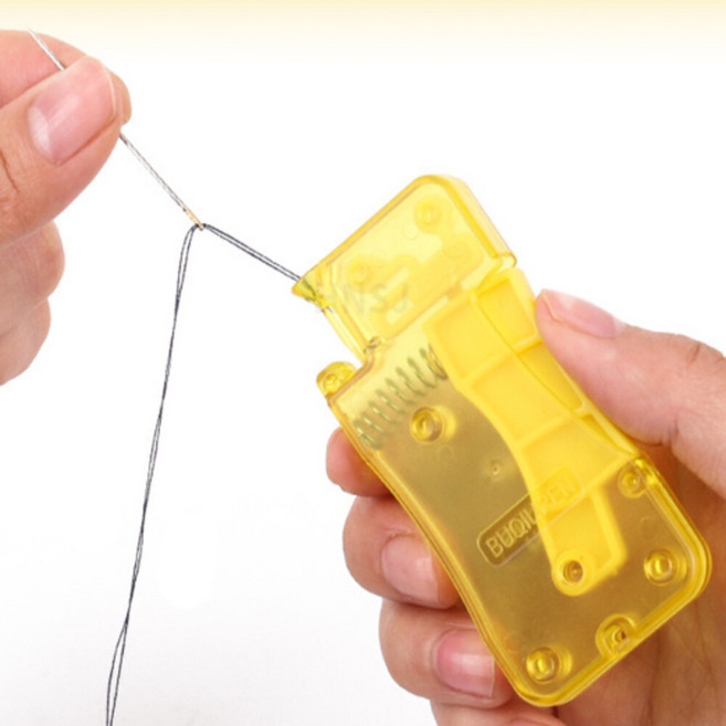 바늘 실끼우는 도구 기계 실끼우개 바느질 퀼트 자수, 노랑, 1개