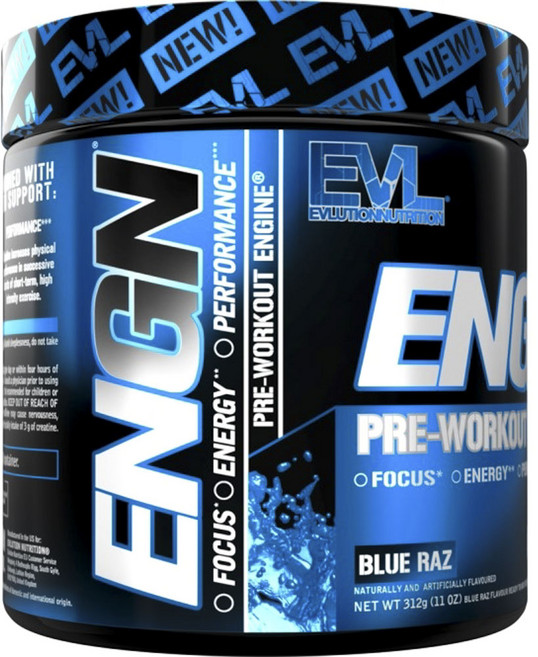 EVLUTIONNUTRITION 運動前綜合維他命補充粉 藍覆盆子風味, 1罐, 312g