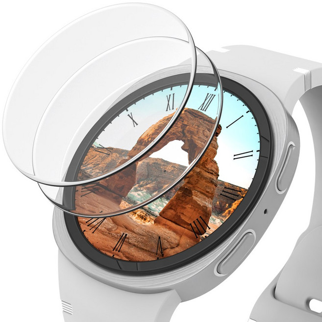 로랜텍 갤럭시워치 풀커버 호환 액정보호필름 강화유리 2p, 투명, 2개