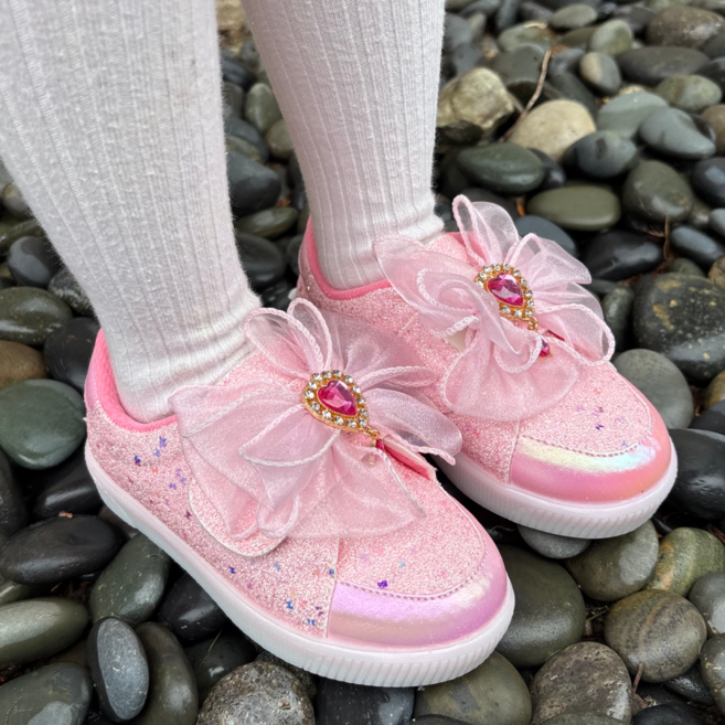 프롬베베 여아용 에스텔 레인보우 LED 운동화