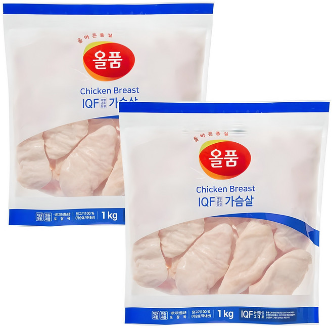 올품 IQF 통 닭가슴살 1kg x 2봉, 2개