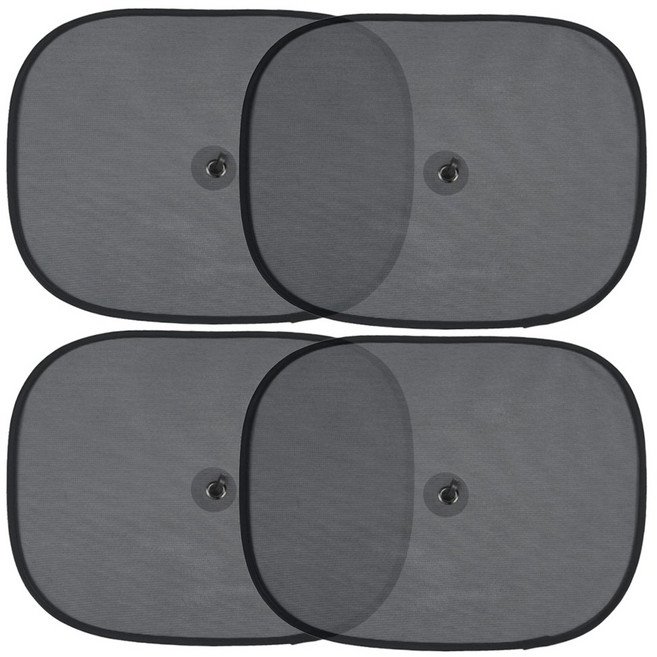 차량용 햇빛가리개 A타입- 자동차 옆유리 옆창문 망사 자외선 햇빛차단, 4개, 블랙